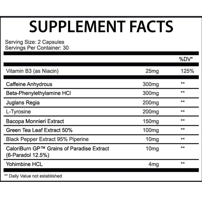 chaotic shred supplement facts