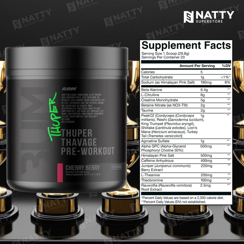 Thumper Thavage Pre - Workout by Raw - Natty Superstore