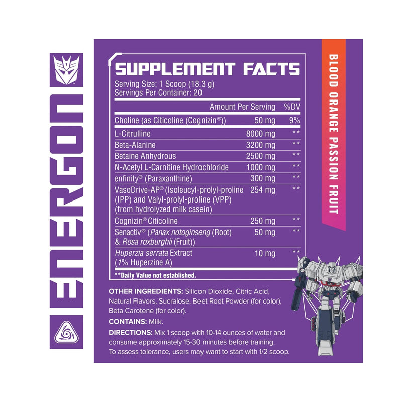 Transformers Energon Pre - Workout - Natty Superstore