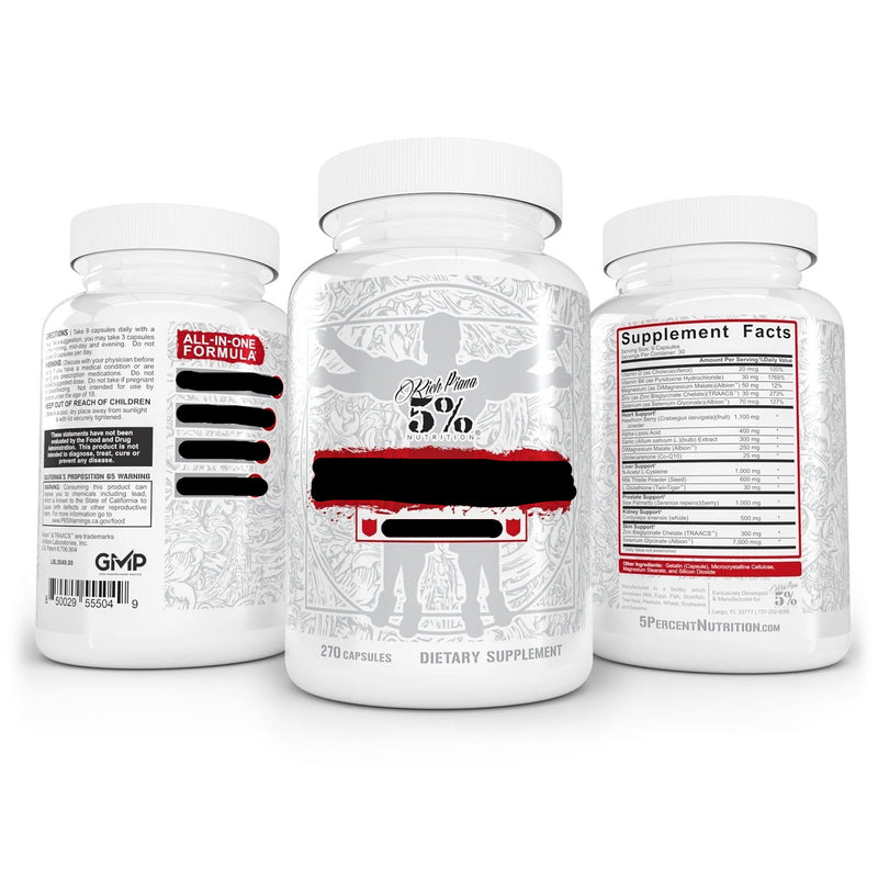 3 views bottles of 5% nutrition product