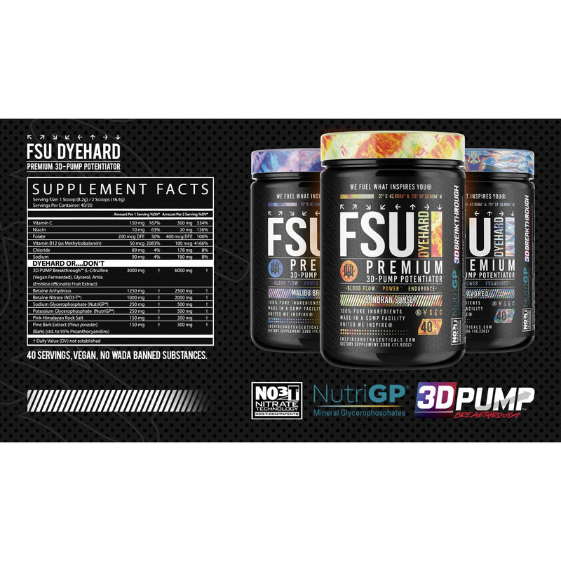 FSU Dyehard Non-Stim Pre-Workout by Inspired Nutraceuticals - Natty Superstore