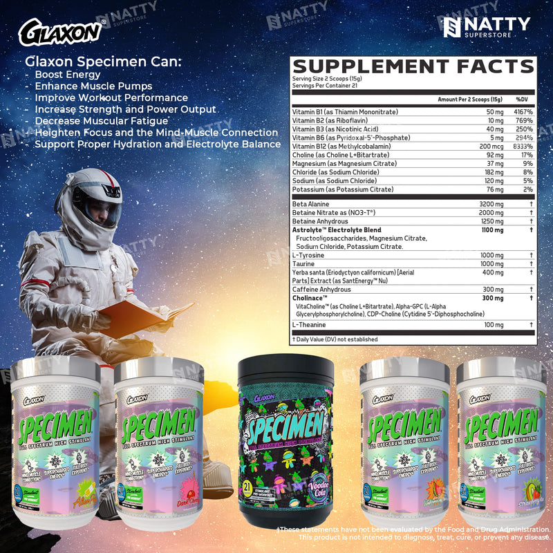 GLAXON SPECIMEN - Stimulant Pre-Workout - Natty Superstore